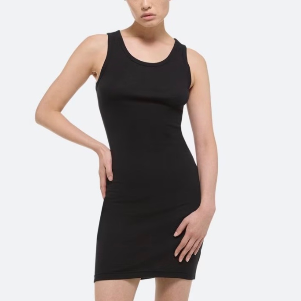 Helmut Lang Technical Neoprene Scuba Sleeveless Tank Dress Black Size Medium